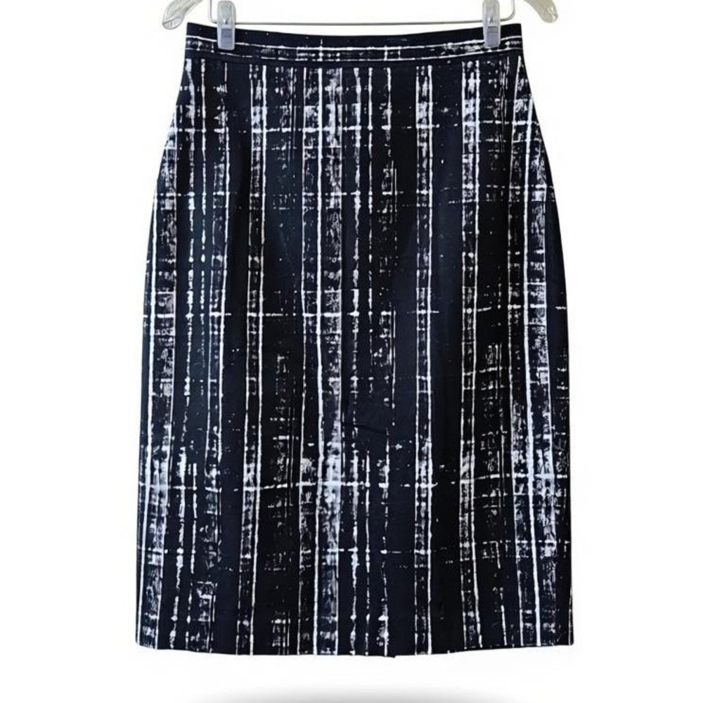 Banana Republic Black White Abstract‎ Pencil Skirt Women's Size 4